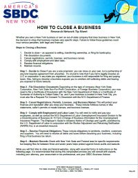 How to Close a Business Tip Sheet